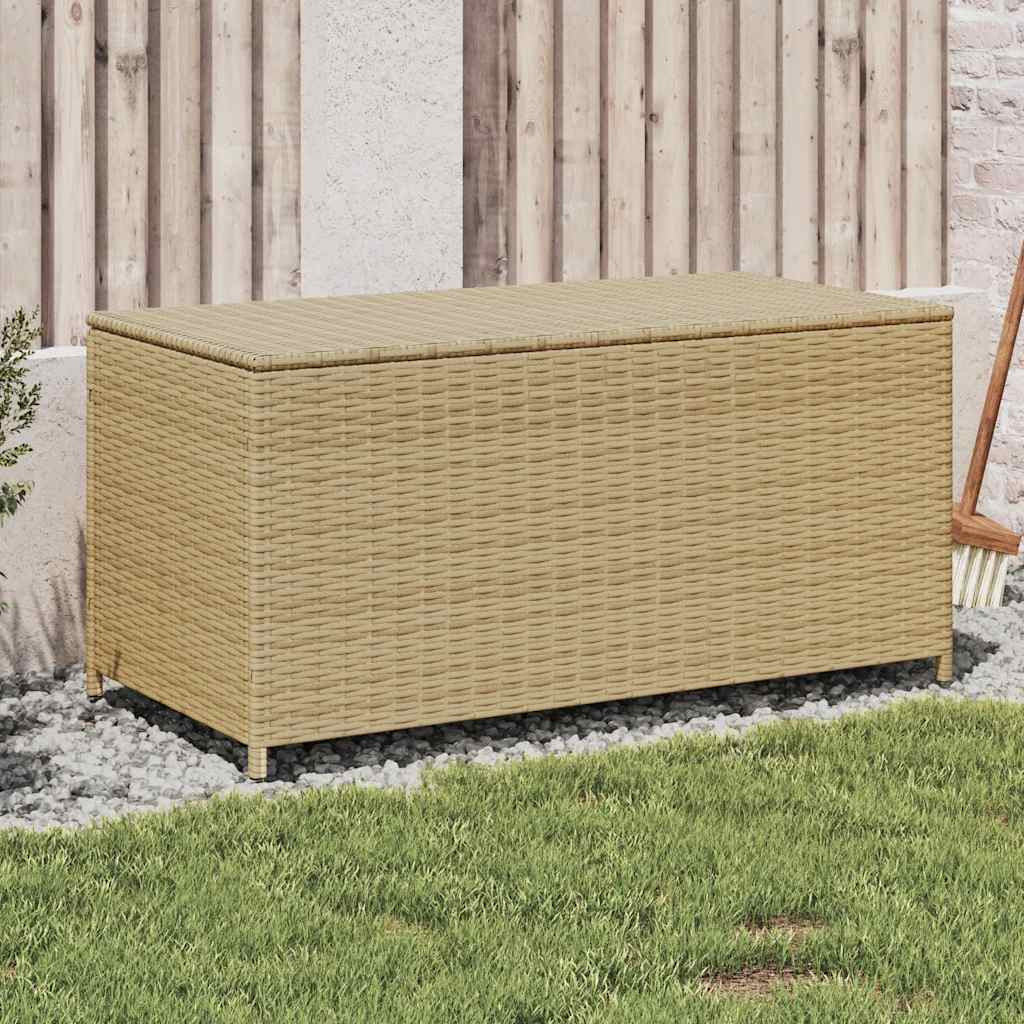 vidaXL Gartentruhe Beige 190L Poly Rattan