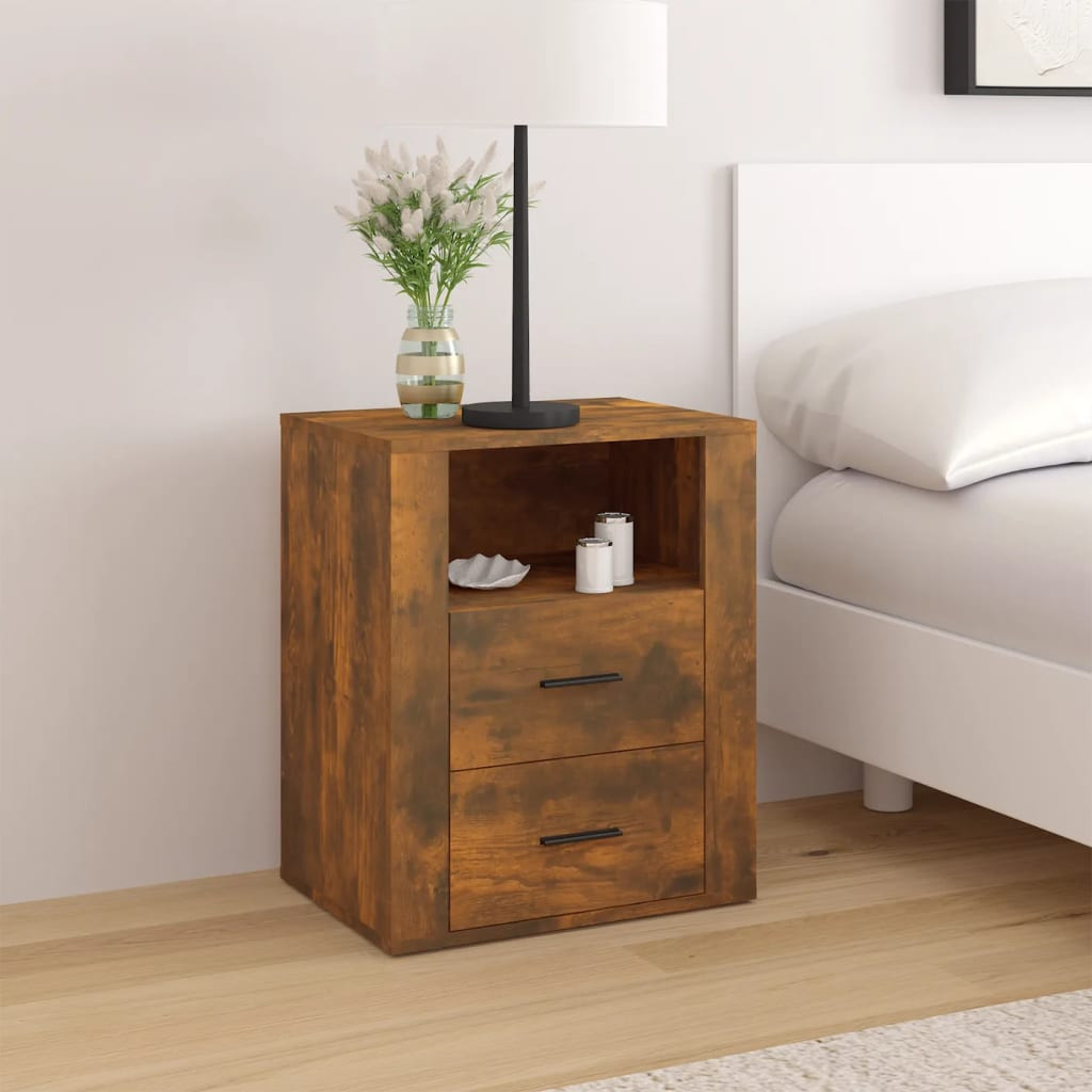 vidaXL Nachttisch Räuchereiche 50x36x60 cm Holzwerkstoff