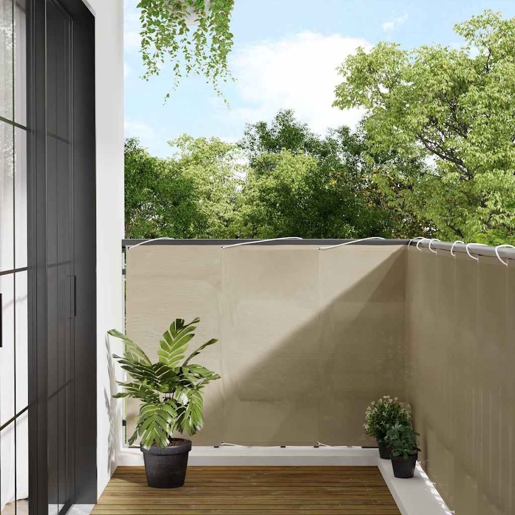 vidaXL Balkon-Sichtschutz Beige 120x1000 cm 100 % Polyester-Oxford