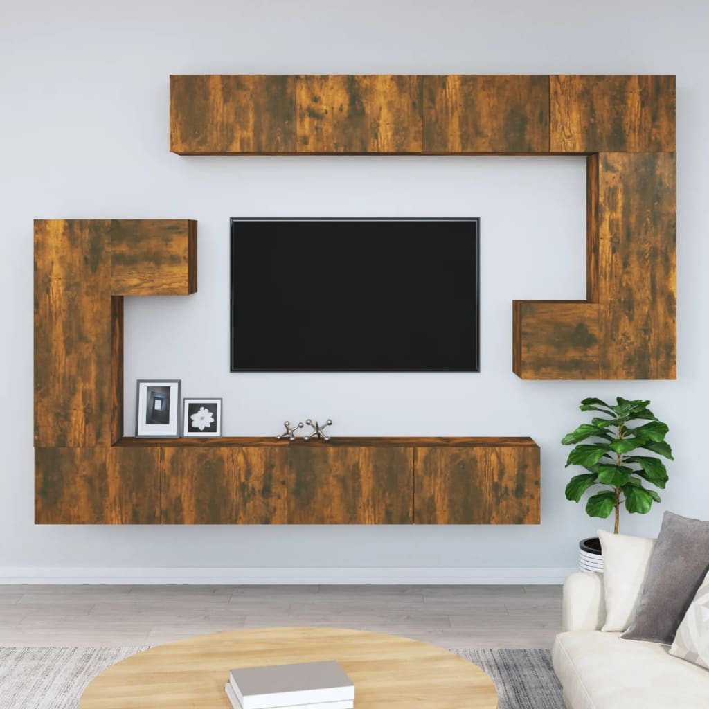 vidaXL TV-Wandschrank Räuchereiche Holzwerkstoff