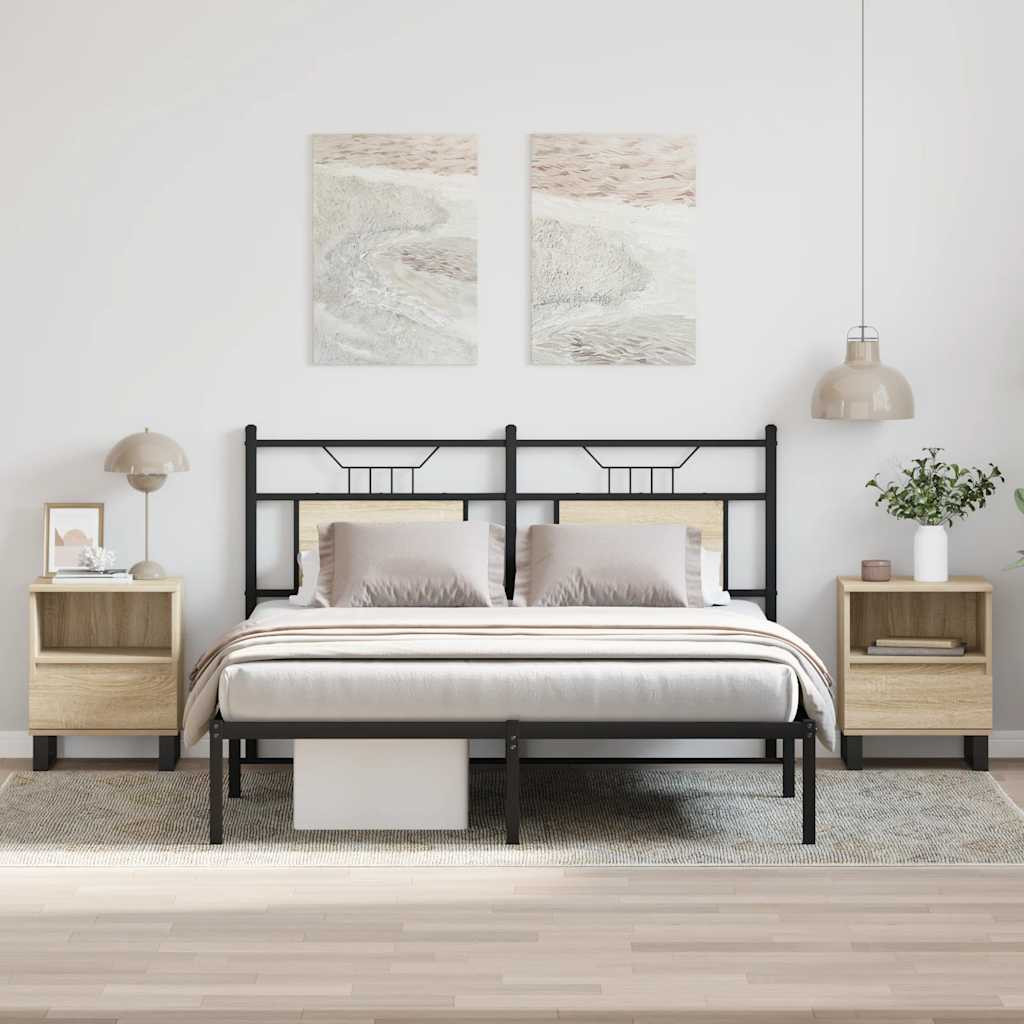 vidaXL Nachttische 2 Stk. Sonoma-Eiche 40x35x50 cm Holzwerkstoff