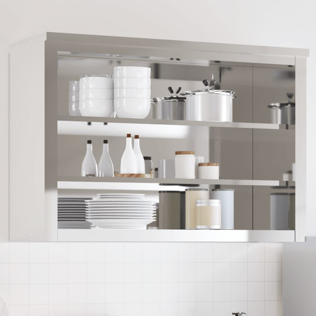 vidaXL Küchen-Wandschrank mit Ablagen Edelstahl