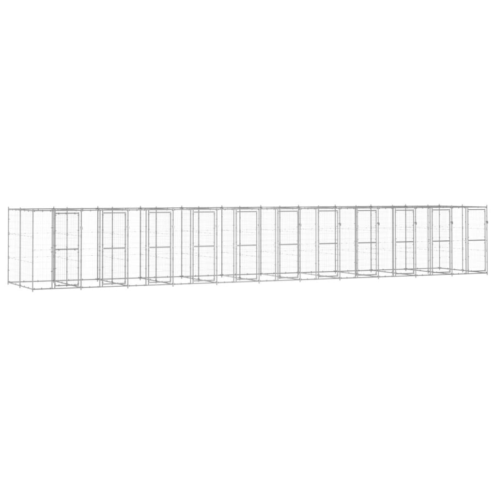 vidaXL Outdoor-Hundezwinger Verzinkter Stahl 26,62 m²