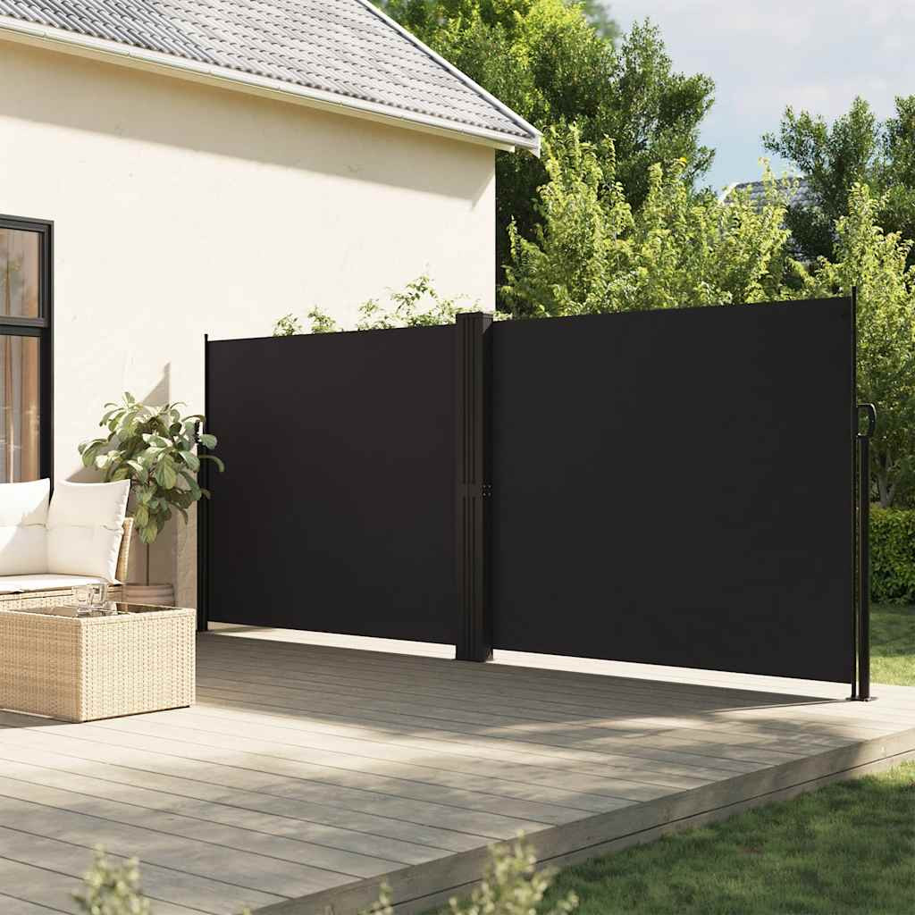 vidaXL Seitenmarkise Ausziehbar Schwarz 180x1200 cm