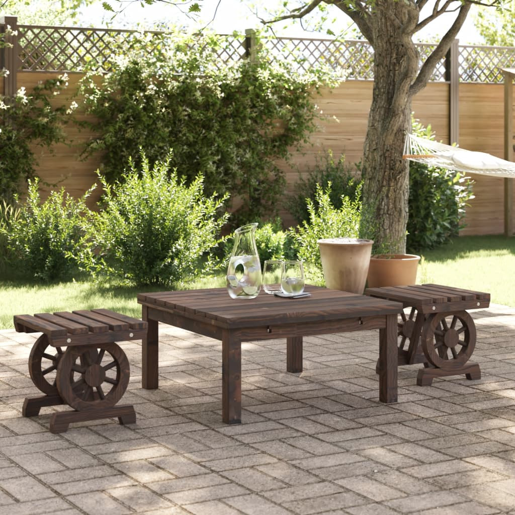 vidaXL Garten-Fußhocker 2 Stk. Massivholz Tanne