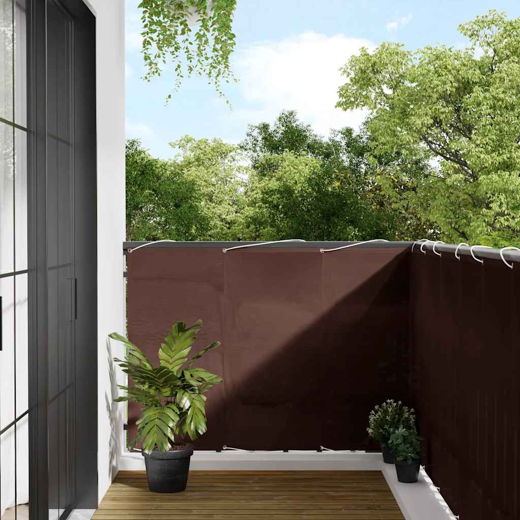 vidaXL Balkon-Sichtschutz Braun 120x700 cm 100 % Polyester-Oxford