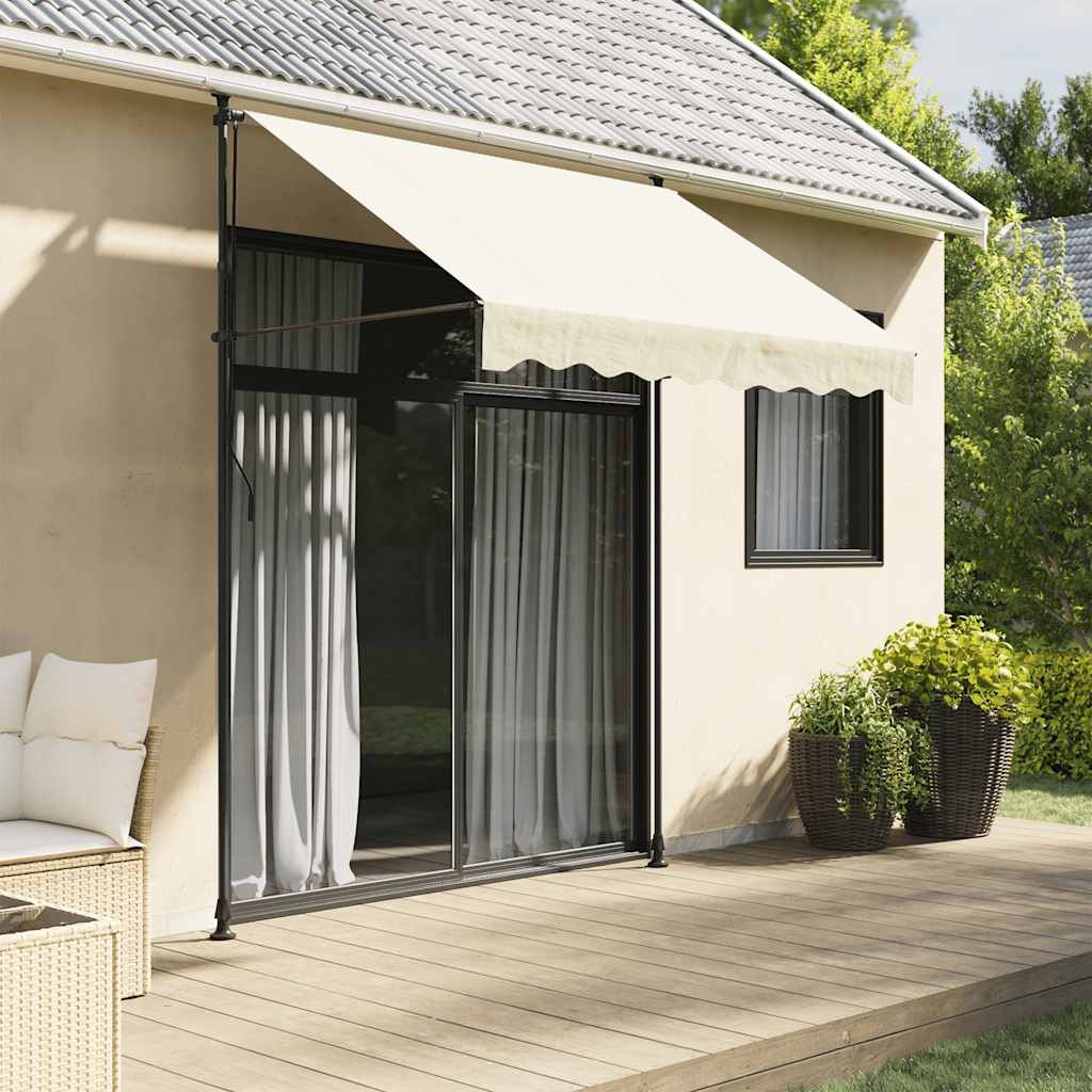 vidaXL Markise Einziehbar Creme 250x150 cm Stoff und Stahl