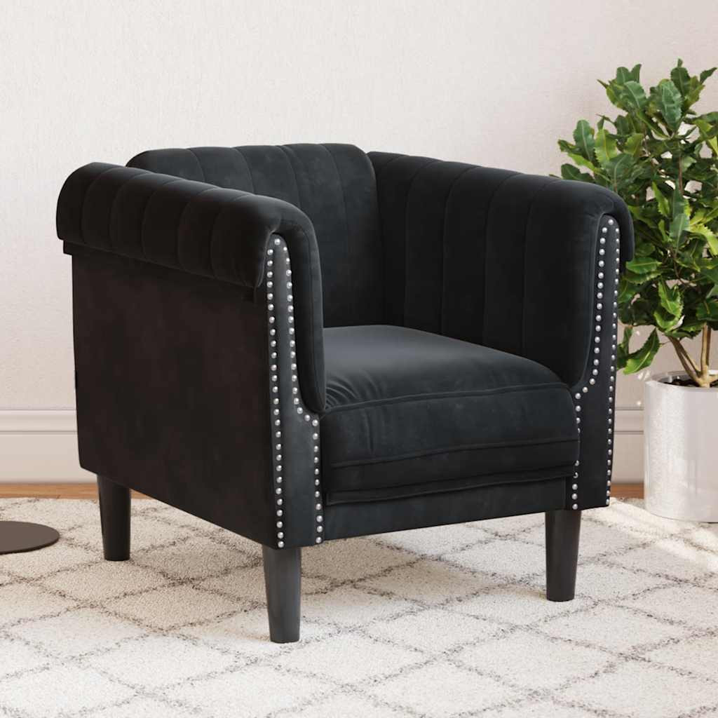 vidaXL Sessel Schwarz Samt
