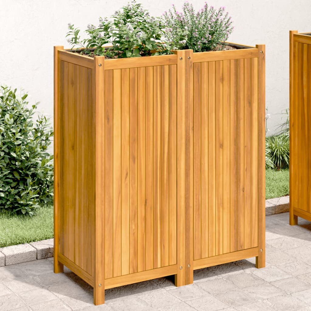 vidaXL Pflanzkübel mit Einlage 84x42x100 cm Massivholz Akazie