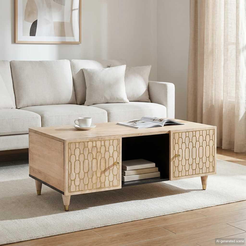 vidaXL Couchtisch 100x54x40 cm Massivholz Mango