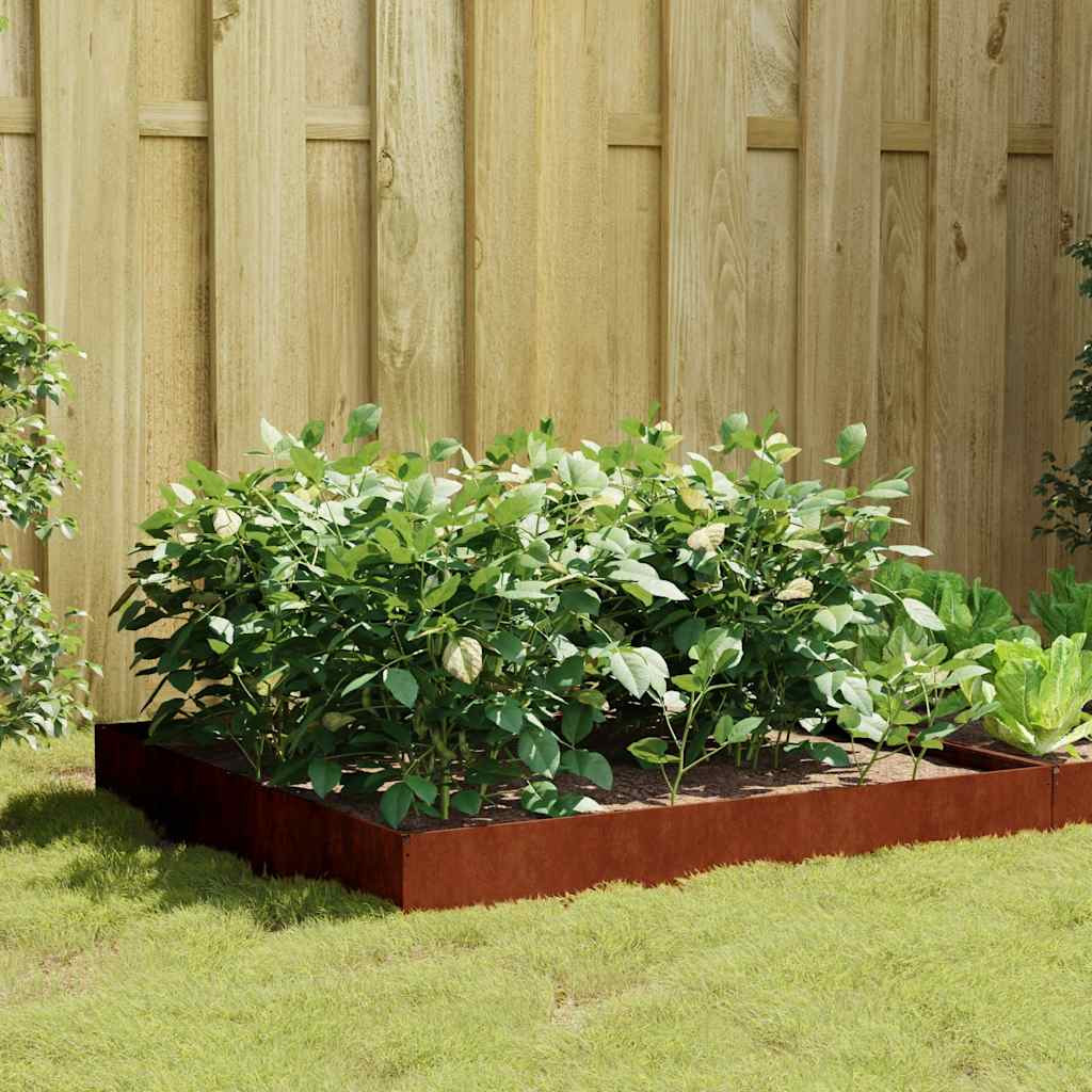 vidaXL Hochbeet 100x100x26 cm Cortenstahl