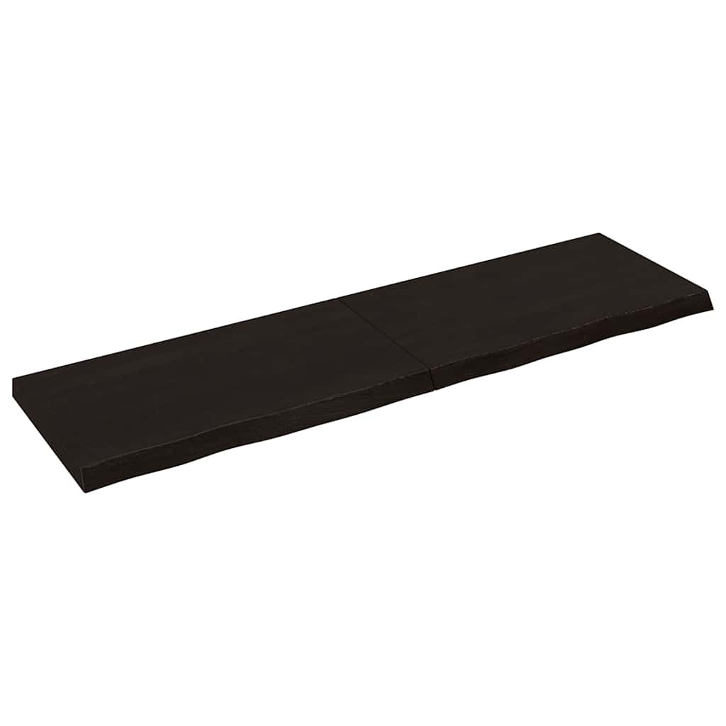 vidaXL Tischplatte Dunkelbraun 180x50x(2-6)cm Massivholz Eiche
