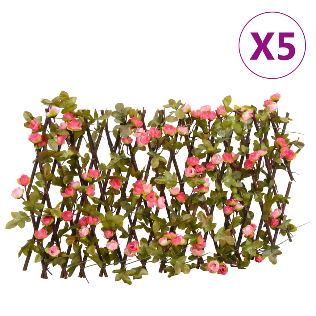 vidaXL Rankgitter mit Künstlichem Efeu 5 Stk. Erweiterbar 180x20 cm