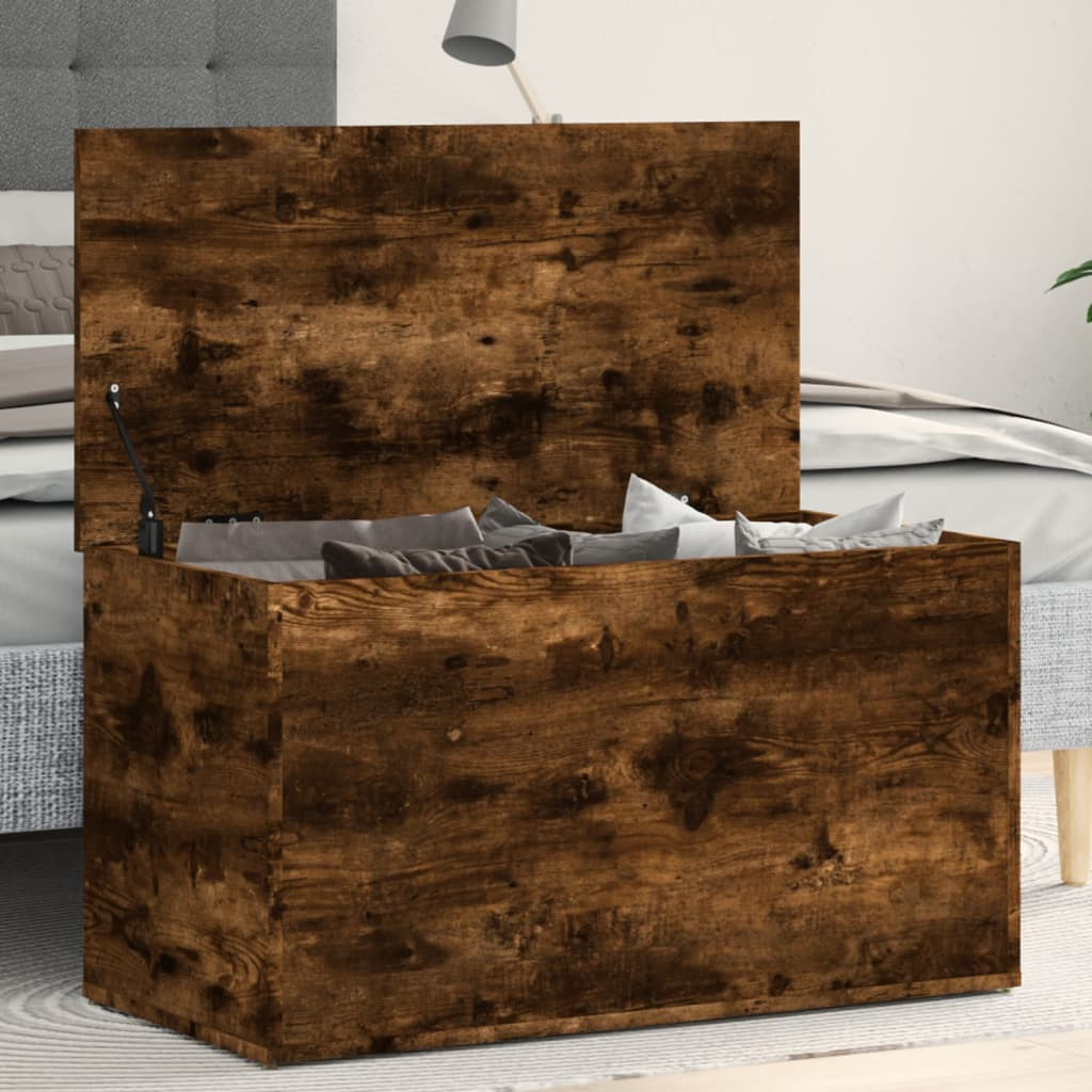 vidaXL Aufbewahrungstruhe Räuchereiche 84x42x46 cm Holzwerkstoff