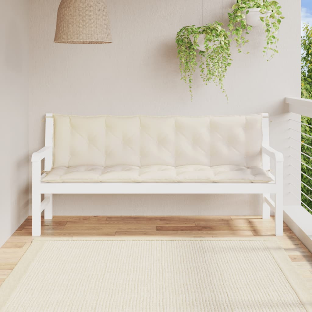 vidaXL Gartenbank-Auflagen 2 Stk. Cremeweiß 180x50x7 cm Oxford-Gewebe