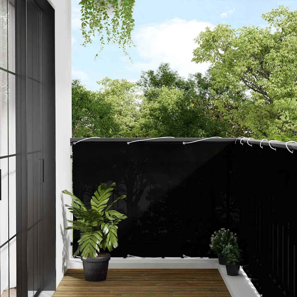 vidaXL Balkon-Sichtschutz Schwarz 120x1000 cm 100 % Polyester-Oxford