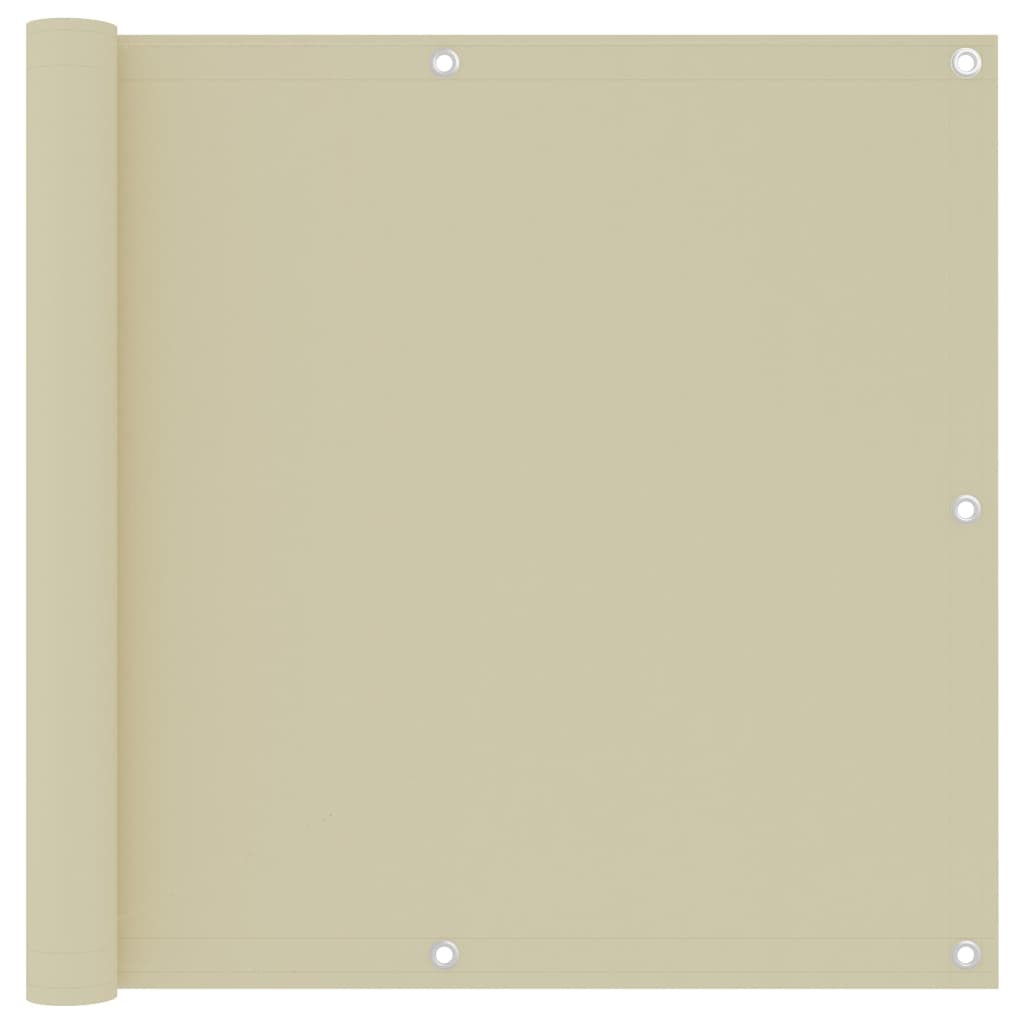 vidaXL Balkon-Sichtschutz Creme 90x500 cm Oxford-Gewebe