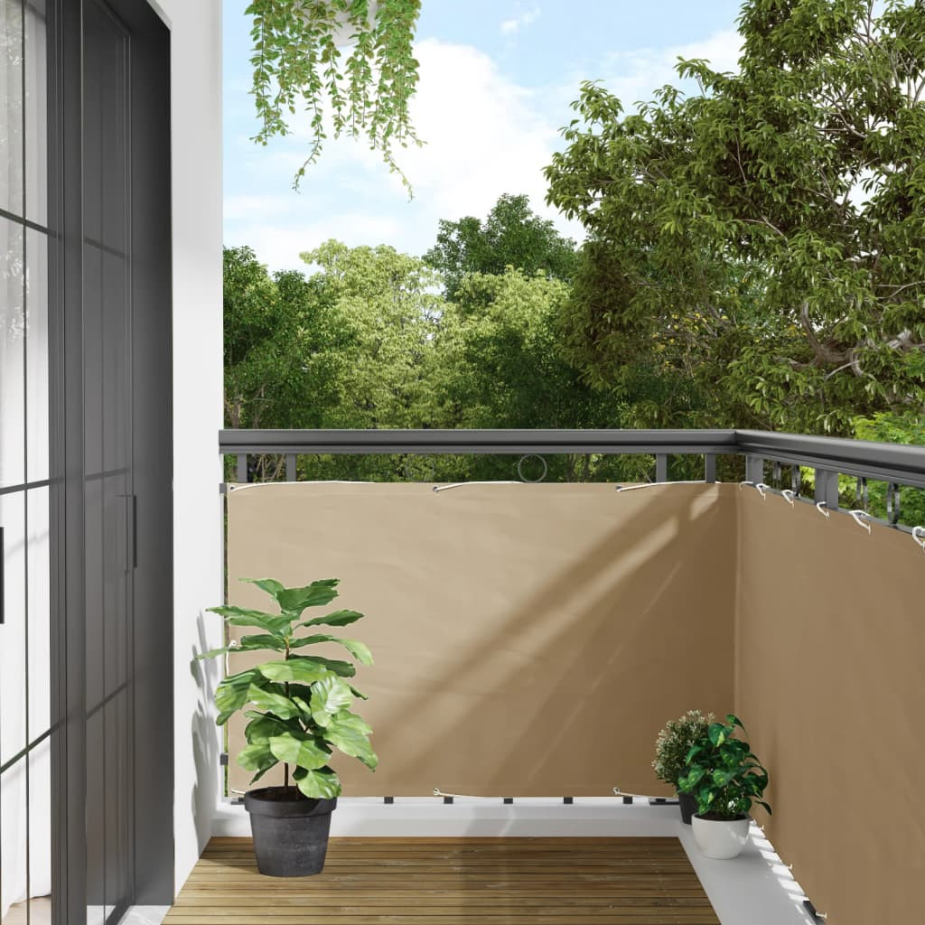 vidaXL Balkon-Sichtschutz Beige 90x500 cm Oxford-Gewebe