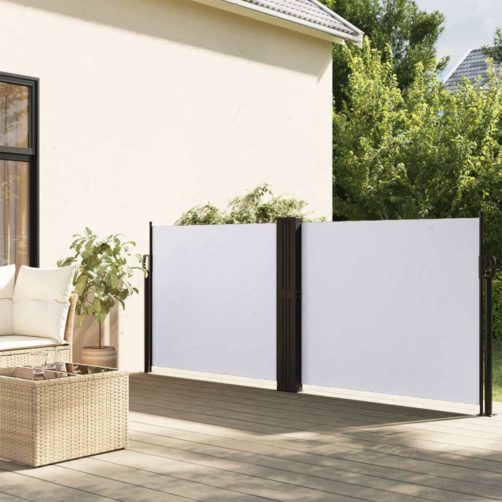 vidaXL Seitenmarkise Ausziehbar Weiß 140x600 cm