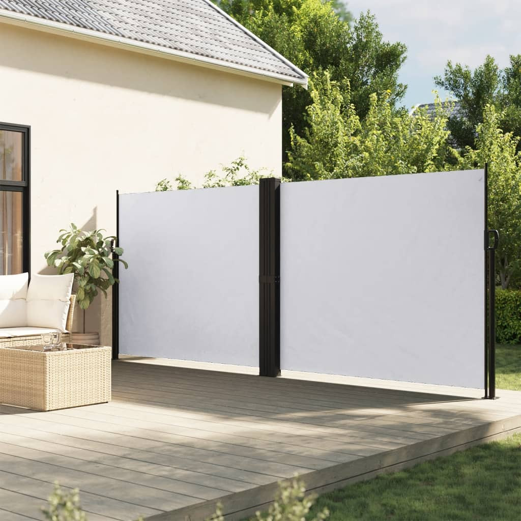 vidaXL Seitenmarkise Ausziehbar Weiß 180x1200 cm