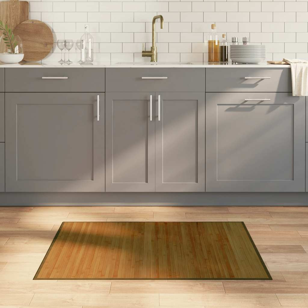 vidaXL Teppich Rechteckig Braun 70x100 cm Bambus