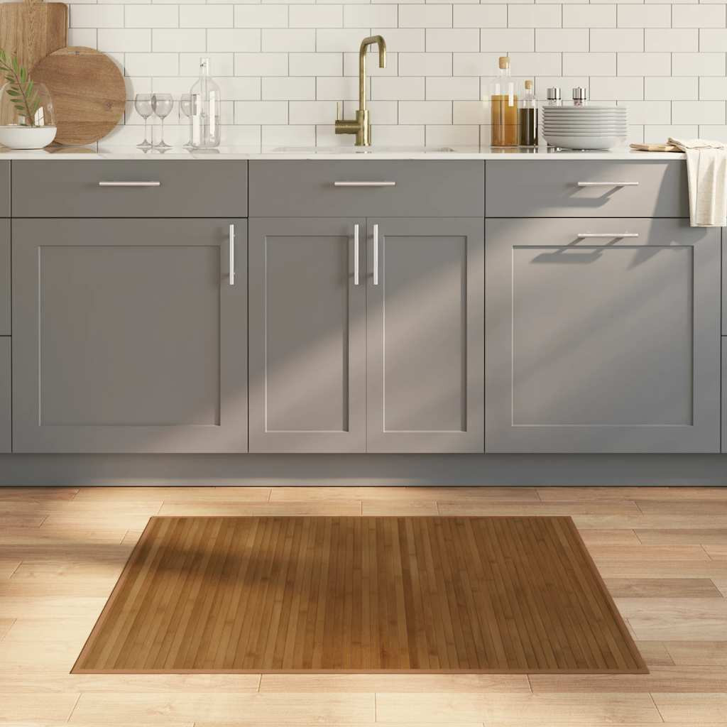 vidaXL Teppich Rechteckig Braun 80x100 cm Bambus