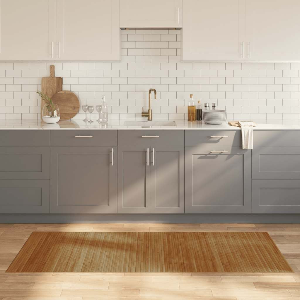 vidaXL Teppich Rechteckig Braun 80x200 cm Bambus