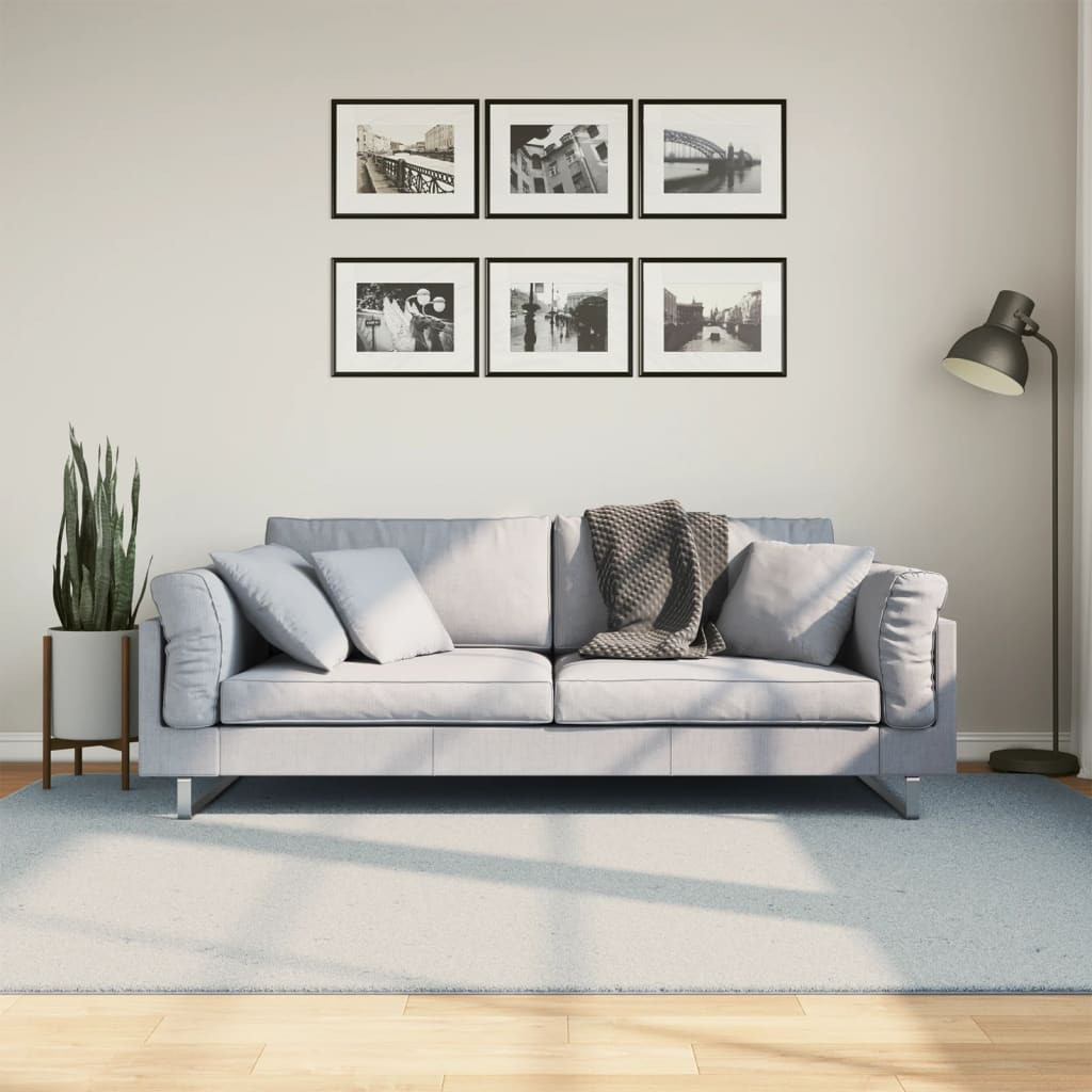 vidaXL Teppich HUARTE Kurzflor Weich und Waschbar Blau 160x230 cm