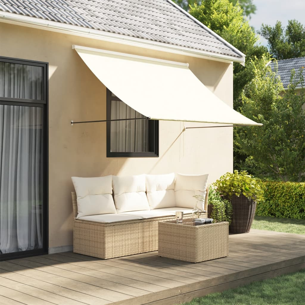 vidaXL Markise Einziehbar Creme 200x150 cm Stoff und Stahl