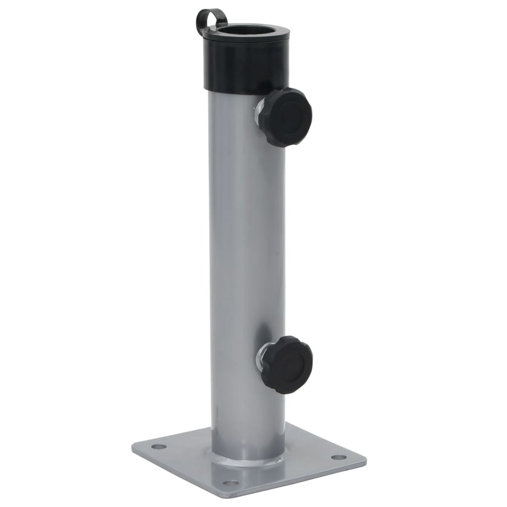 vidaXL Sonnenschirmständer für Ø38/48 mm Mast Silbern Stahl