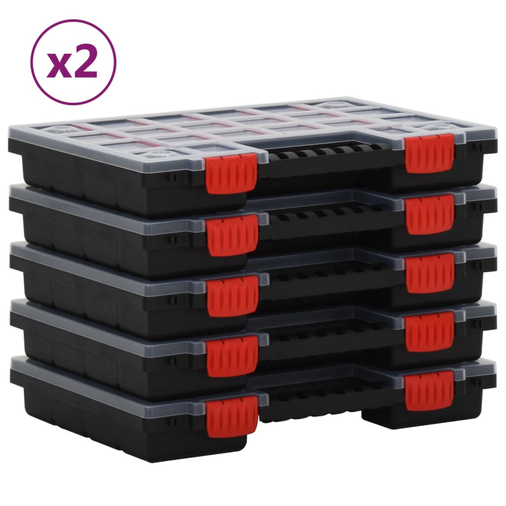 vidaXL Sortimentskästen 10 Stk. 34,5x25x5 cm Polypropylen