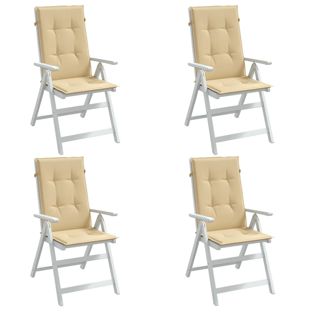 vidaXL Hochlehner-Auflagen 4 Stk. Melange Beige 120x50x4 cm Stoff