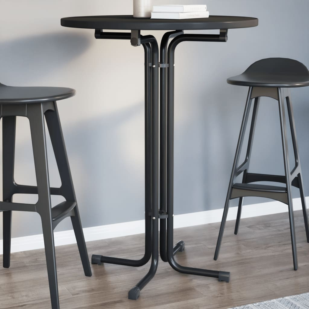 vidaXL Bartisch Schwarz Ø80x110 cm Holzwerkstoff und Stahl
