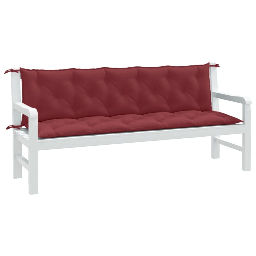 vidaXL Gartenbank-Auflagen 2 Stk. Melange Weinrot 180x50x7 cm Stoff