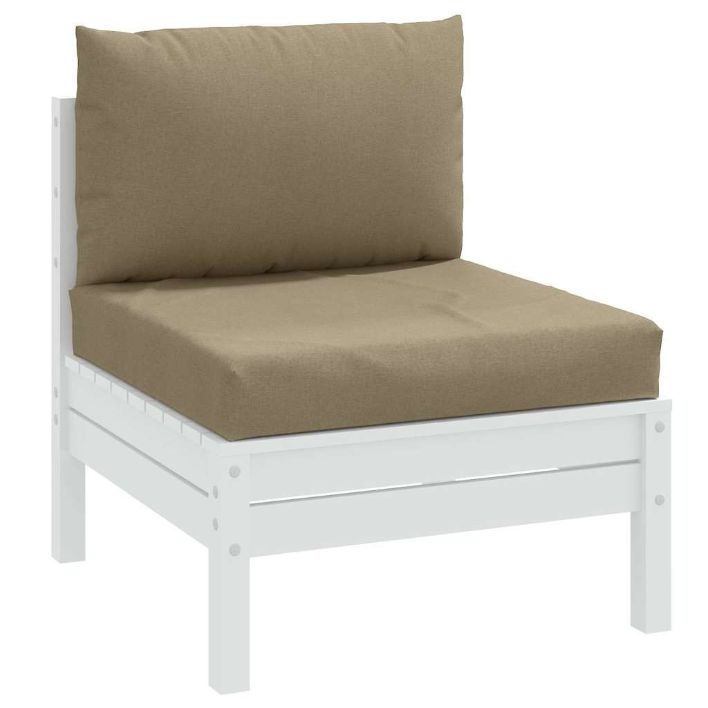 vidaXL Palettenkissen 2-tlg. Melange Taupe Stoff