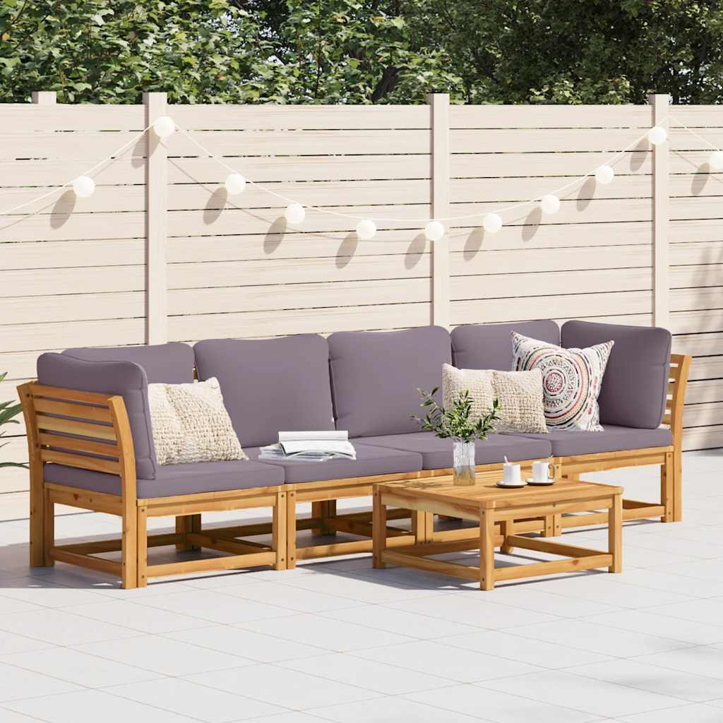 vidaXL 4-tlg. Garten-Lounge-Set mit Kissen Massivholz Akazie