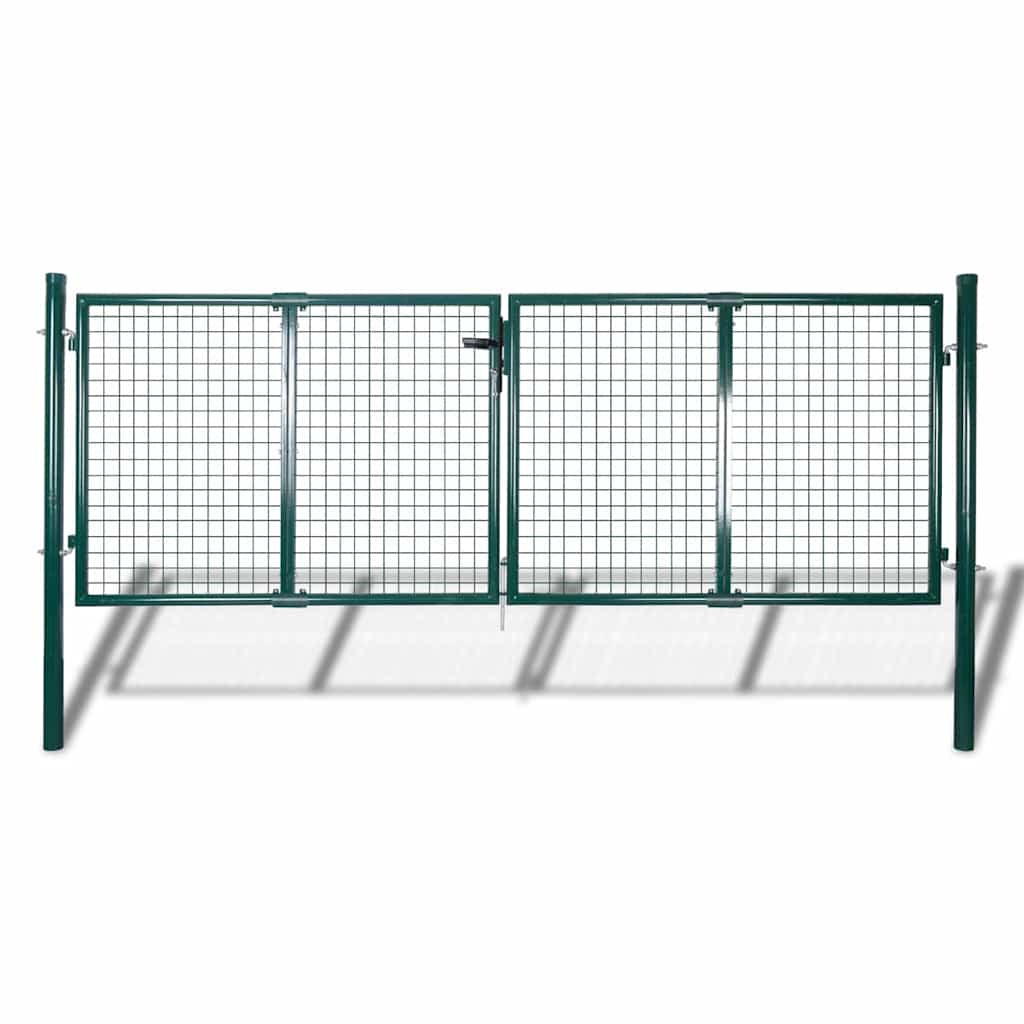 vidaXL Zauntor Stahl 300x125 cm Grün