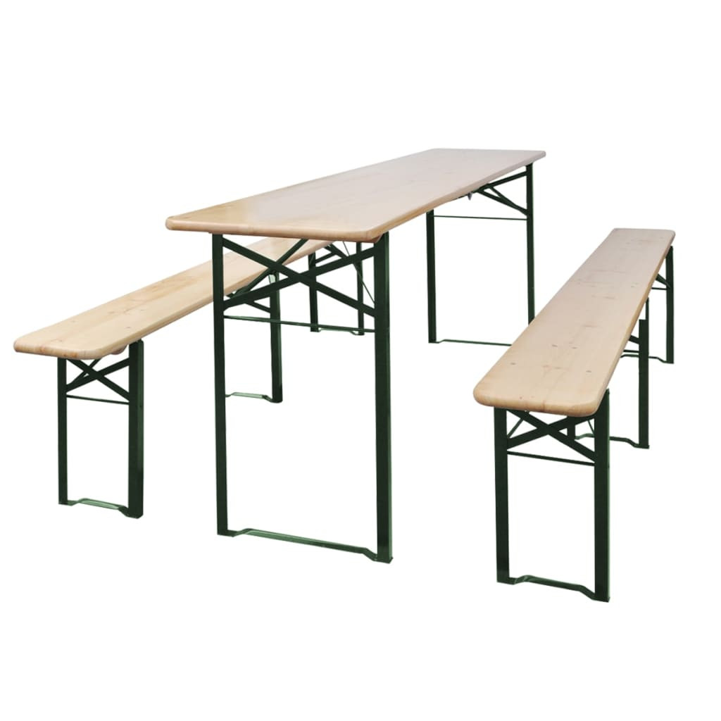 vidaXL Biertisch mit 2 Bänken Klappbar 220 cm Tannenholz