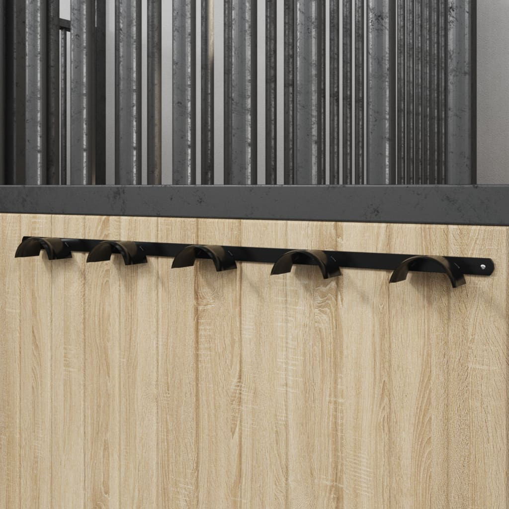 vidaXL Trensenhalter für 5 Trensen Schwarz Eisen