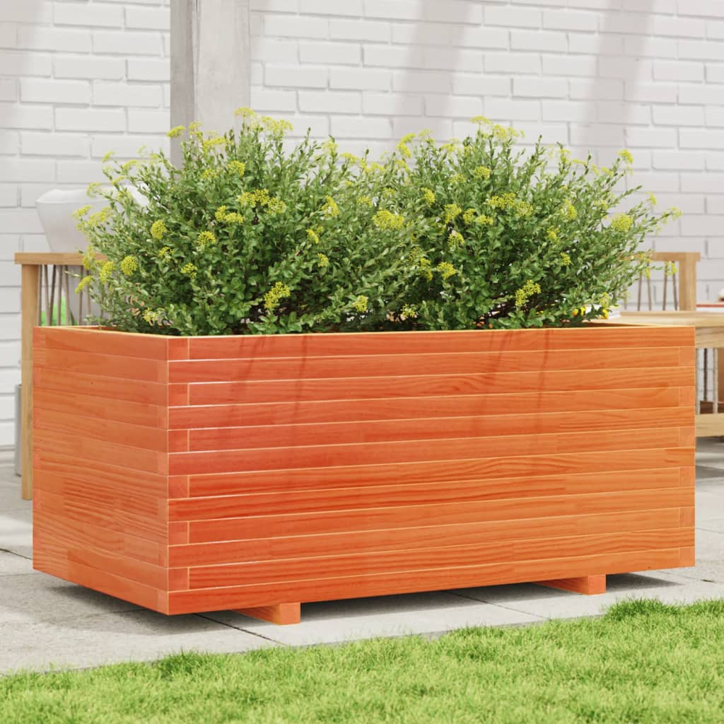 vidaXL Pflanzkübel Wachsbraun 110x60x49,5 cm Massivholz Kiefer
