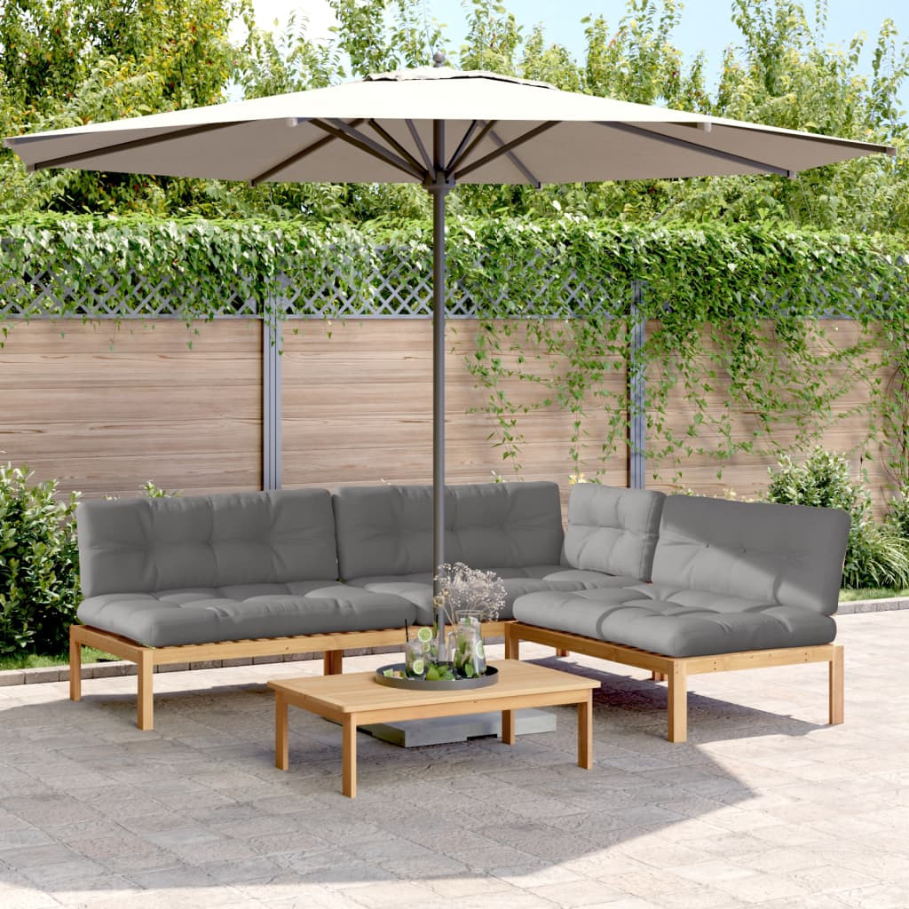 vidaXL 4-tlg. Garten-Sofagarnitur aus Paletten mit Kissen Akazienholz