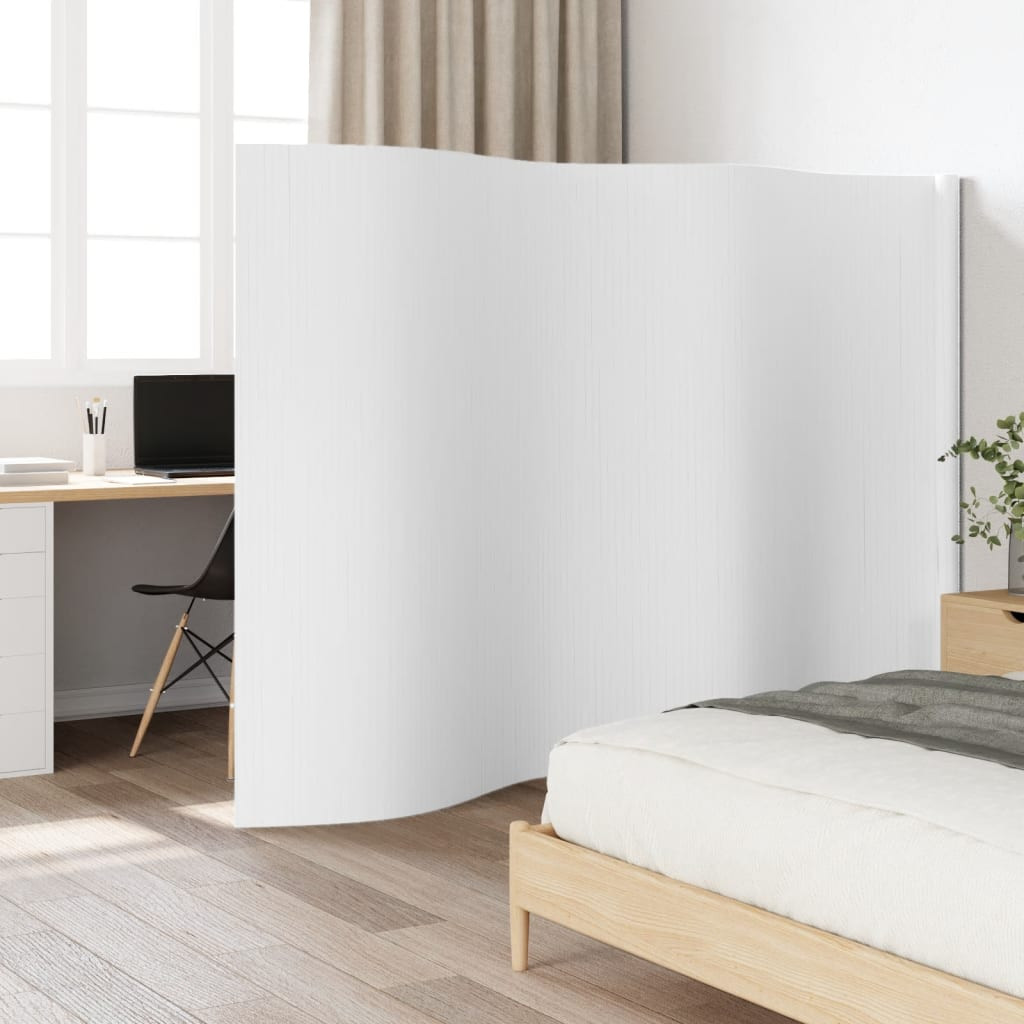 vidaXL Paravent Weiß Breite 400 cm Höhe 165 cm Bambus