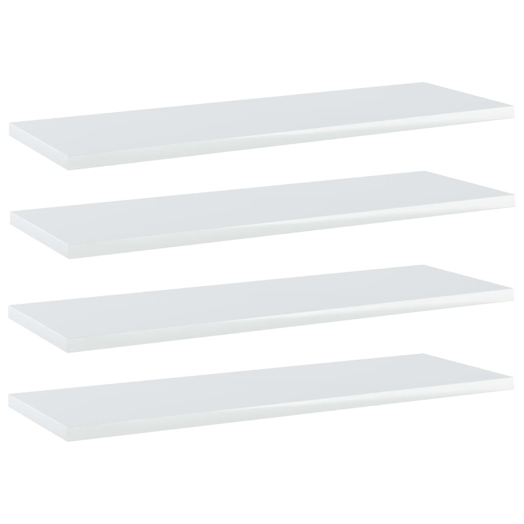 vidaXL Bücherregal-Bretter 4 Stk. Hochglanz-Weiß 60x20x1,5 cm