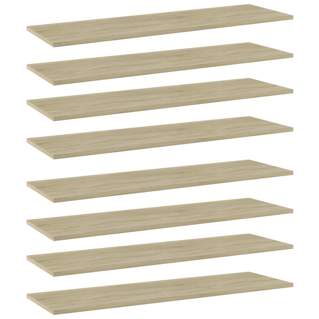 vidaXL Bücherregal-Bretter 8 Stk. Sonoma-Eiche 100x30x1,5 cm