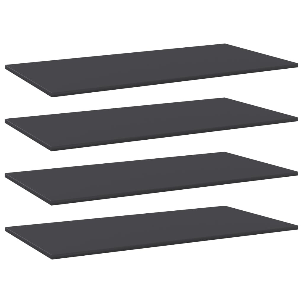 vidaXL Bücherregal-Bretter 4 Stk. Grau 100x50x1,5 cm Holzwerkstoff