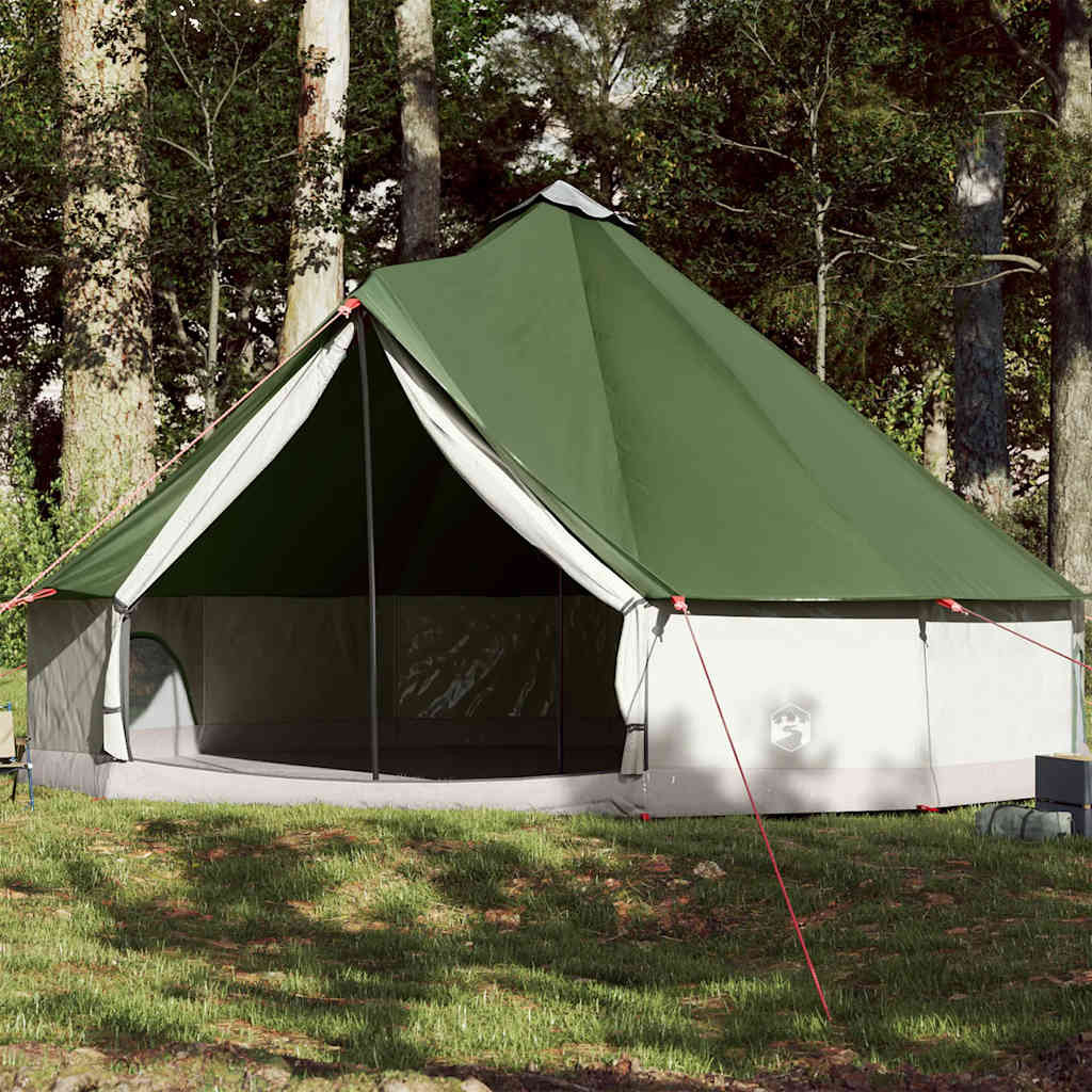 vidaXL Tipi-Familienzelt 12 Personen Grün Wasserdicht
