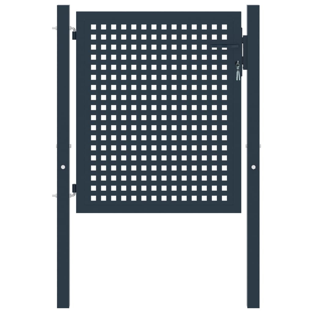 vidaXL Zauntor Anthrazit 102x75 cm Stahl
