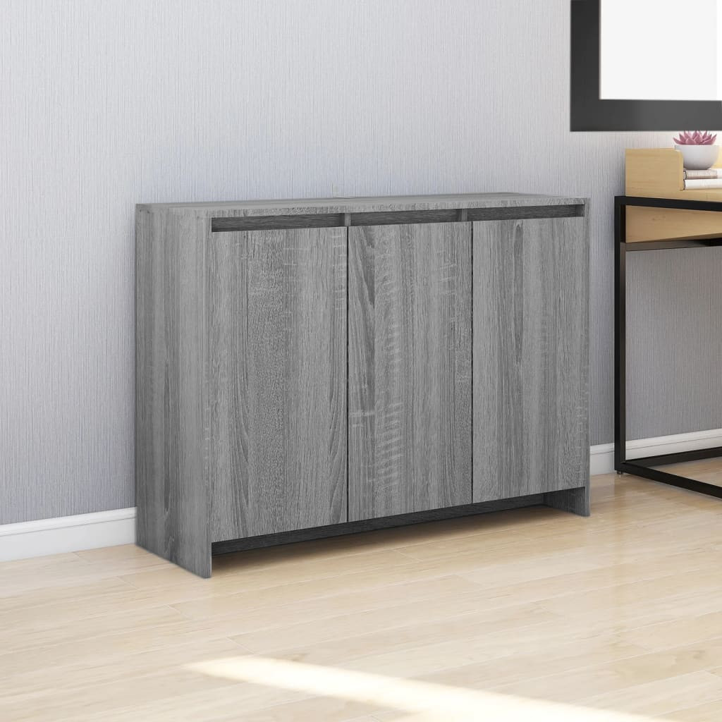 vidaXL Sideboard Grau Sonoma 102x33x75 cm Holzwerkstoff