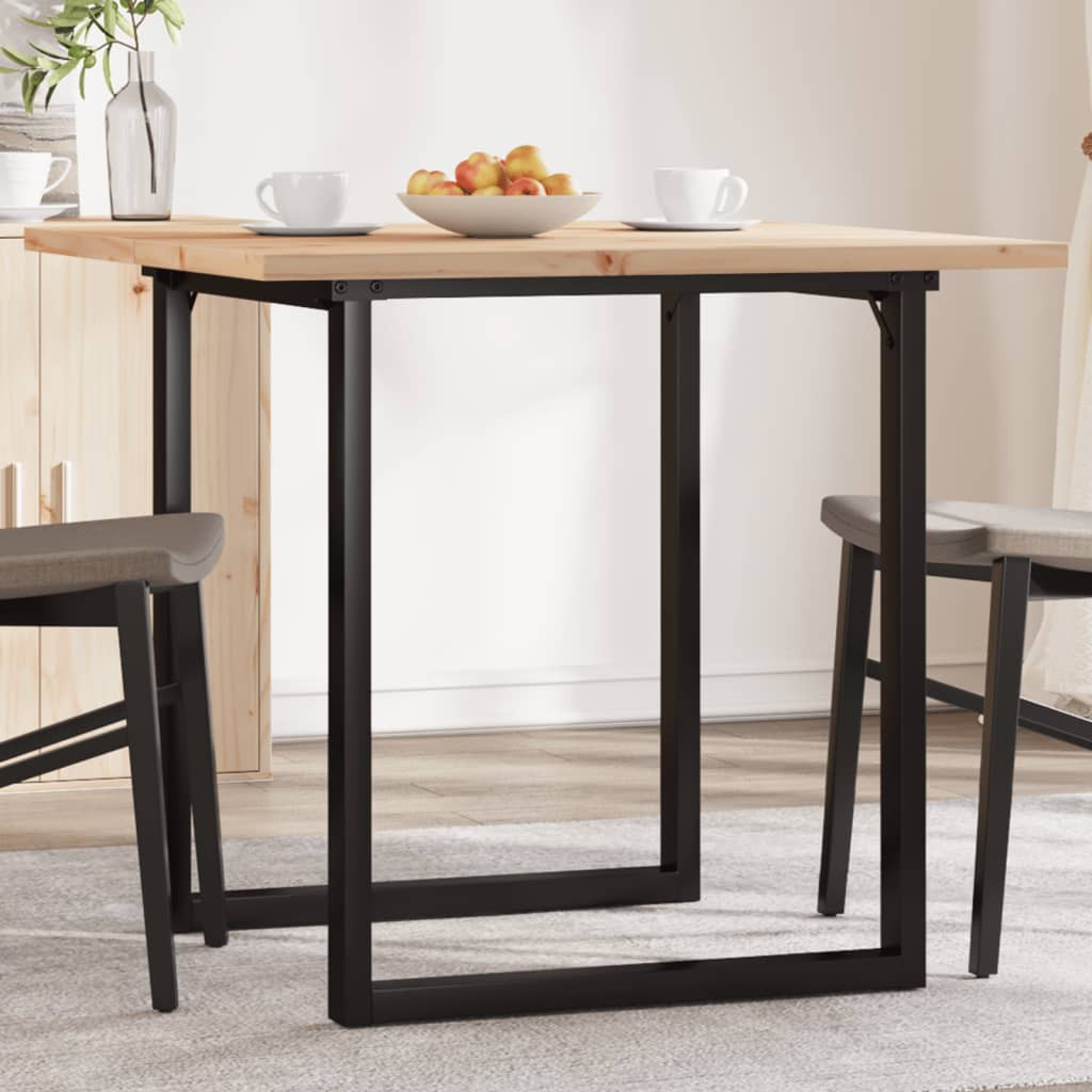 vidaXL Esstisch O-Gestell 80x80x75,5 cm Massivholz Kiefer & Stahl