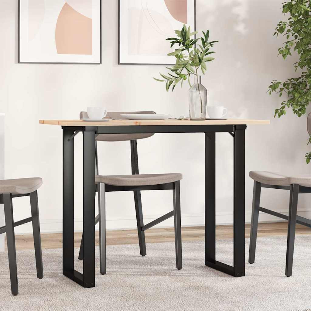 vidaXL Esstisch O-Gestell 100x50x75 cm Massivholz Kiefer und Stahl